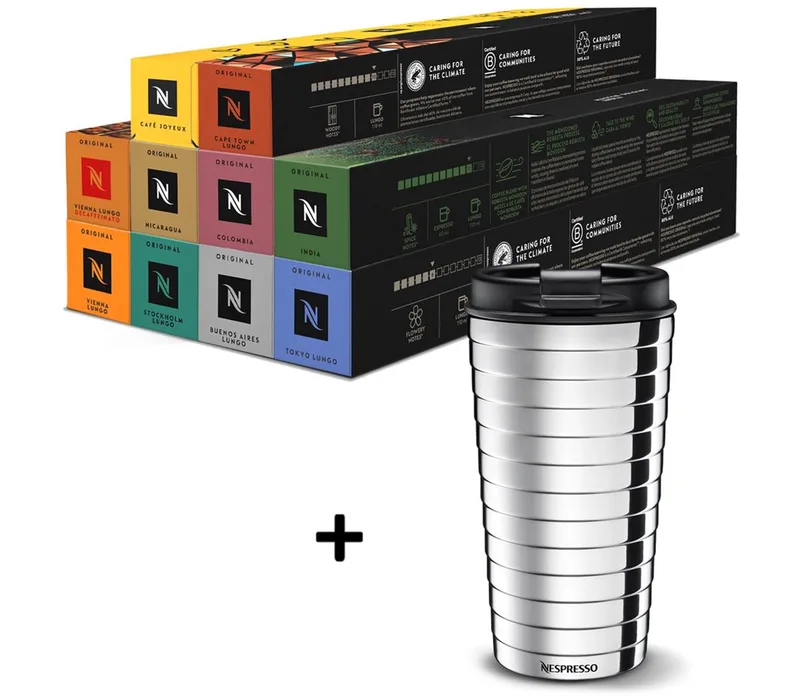 Original - Lungo Pakket & Touch Travel Mug - Koffiecups - 100 capsules de Nespresso – photo produit