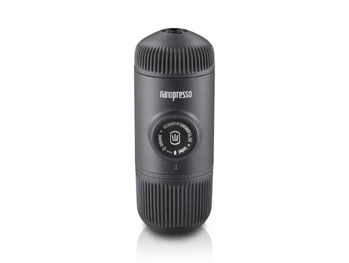 WACACO Nanopresso draagbare espressomachine, opvolger van de Minipresso, maximale druk 18 bar, reiskoffiezetter, geen batterij nodig, handbediend, grijs van Nespresso – productfoto