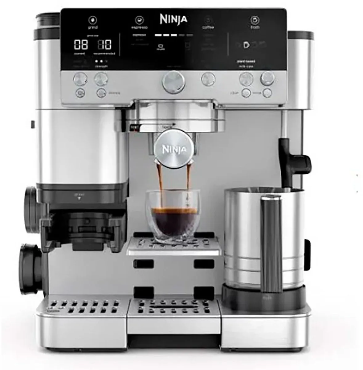 Luxe Café Premier 3-en-1, machine expresso et cafetière filtre avec mousseur à lait, ES601EU de Ninja en Roestvrijstaal – photo produit