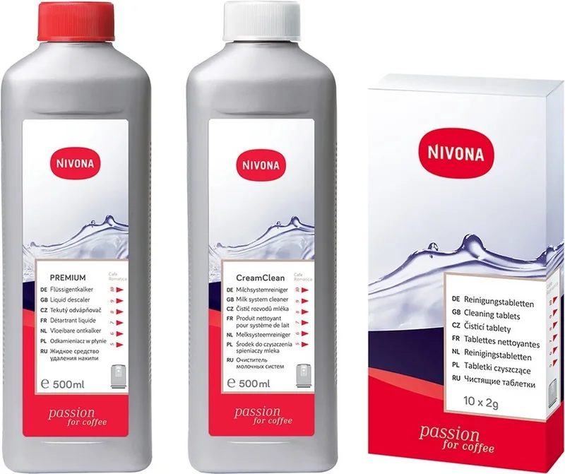 Cleanbox - Reinigingsset - reinigingstabletten + melkreiniger + ontkalker van Nivona in Wit – productfoto