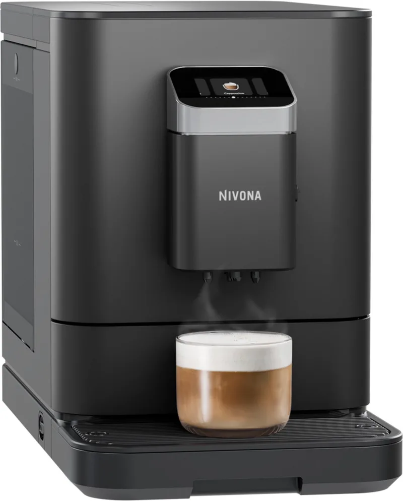 NIVO 7101 Zwart – Volautomatische Koffiemachine met Touchscreen & OneTouch SPUMATORE van Nivona in Zwart, Zilver – productfoto