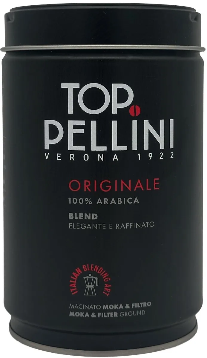 Top - Gemalen koffie in blik - 250 gram van Pellini – productfoto