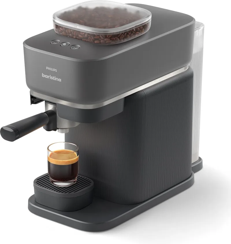 BAR305/60 Baristina - Semi-Automatische Espressomachine - Pistonmachine - Koffiemachine met Bonen van Philips in Zwart – productfoto