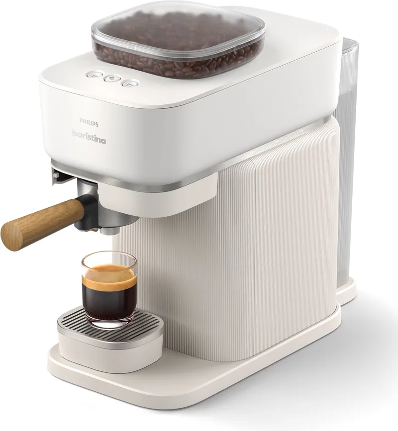 Baristina - BAR307/20 - Semi-Automatische Espressomachine - Pistonmachine - Koffiemachine met Bonen - 2026 Editie van Philips in Wit – productfoto