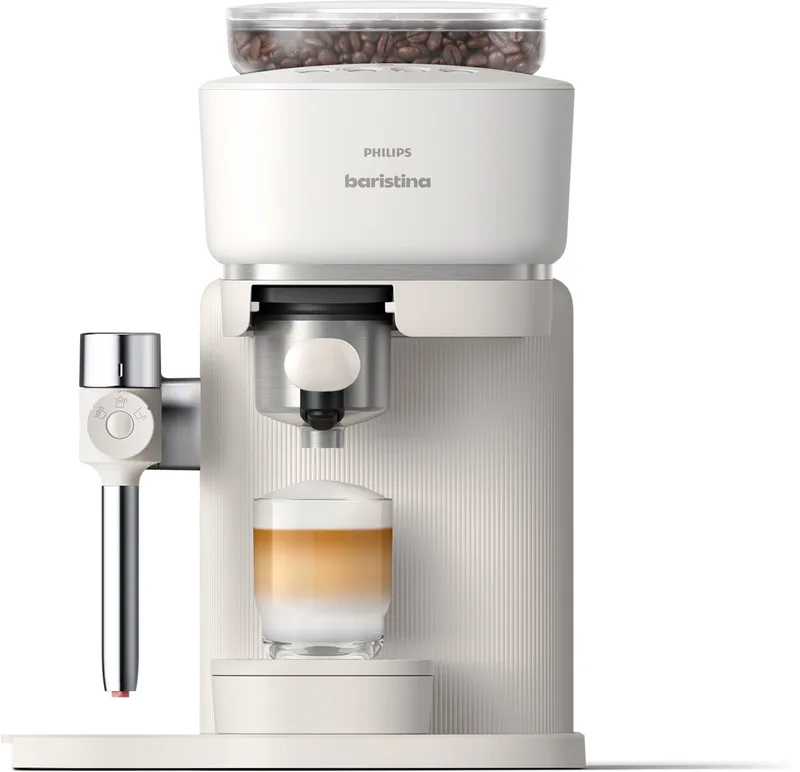 Baristina Latte - BAR400/00 - Espressomachine - Pistonmachine - Cappuccino - Automatische Melkopschuimer van Philips in Wit – productfoto