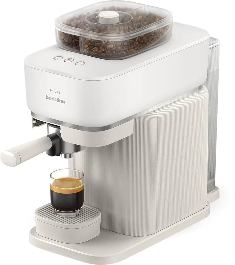 Baristina met Bean swap - BAR320/00 - Espressomachine - Pistonmachine by Philips in White – product photo