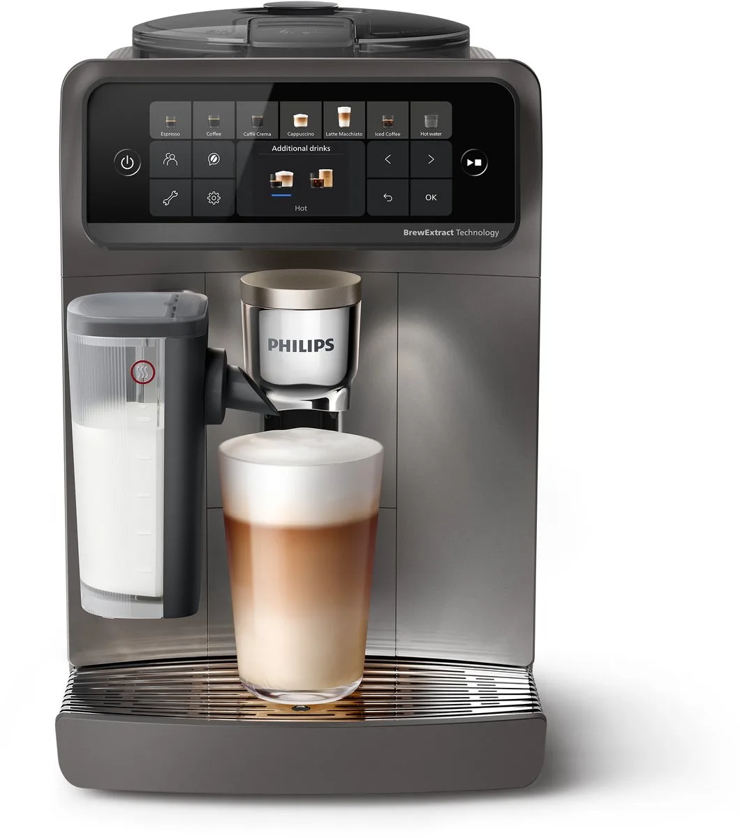 Café Aromis 6000-serie Espressomachine - 25+ Warme & Koude Dranken - LatteGo Pro melksysteem - Cold Brew - Koffiemachine met Bonen - Volautomatisch - EP6551/91 de Philips en Gris – photo produit