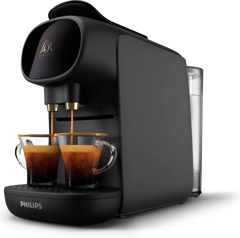 L'OR Barista Sublime Koffiezetapparaat LM9012/20 - Geschikt voor Capsules - Koffiecupmachine Inclusief 9 Espresso en Barista Capsules - Grijs van Philips in Grijs, Zwart – productfoto
