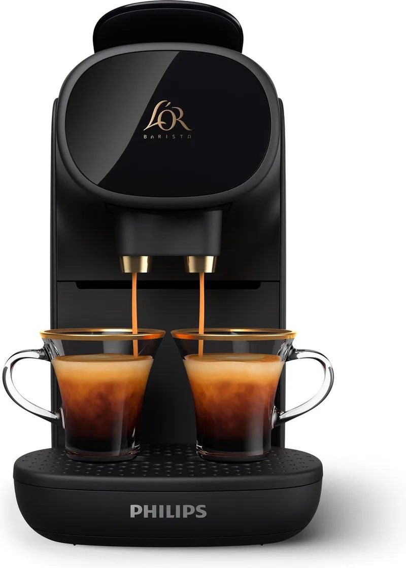 L'OR Barista Sublime Koffiezetapparaat LM9012/60 - Geschikt voor Capsules - Koffiecupmachine en 9 Espresso en Barista Capsules van Philips in Zwart – productfoto