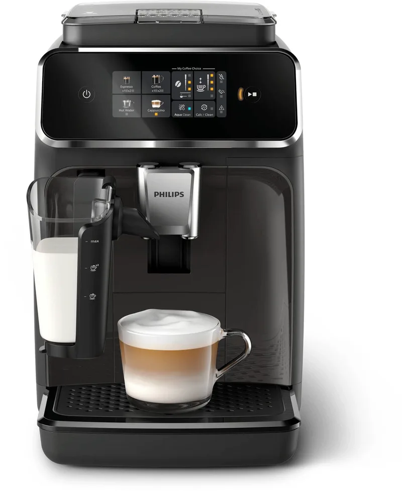 Philips 2300 Series - Espressomachine - 4 Verschillende Dranken - 4 Verschillende Dranken - LatteGo Melksysteem - 40% Stiller - AquaClean Filter - Volautomatisch - Koffiemachine met bonen - EP2334/10 van Philips in Zwart – productfoto 1 van 3