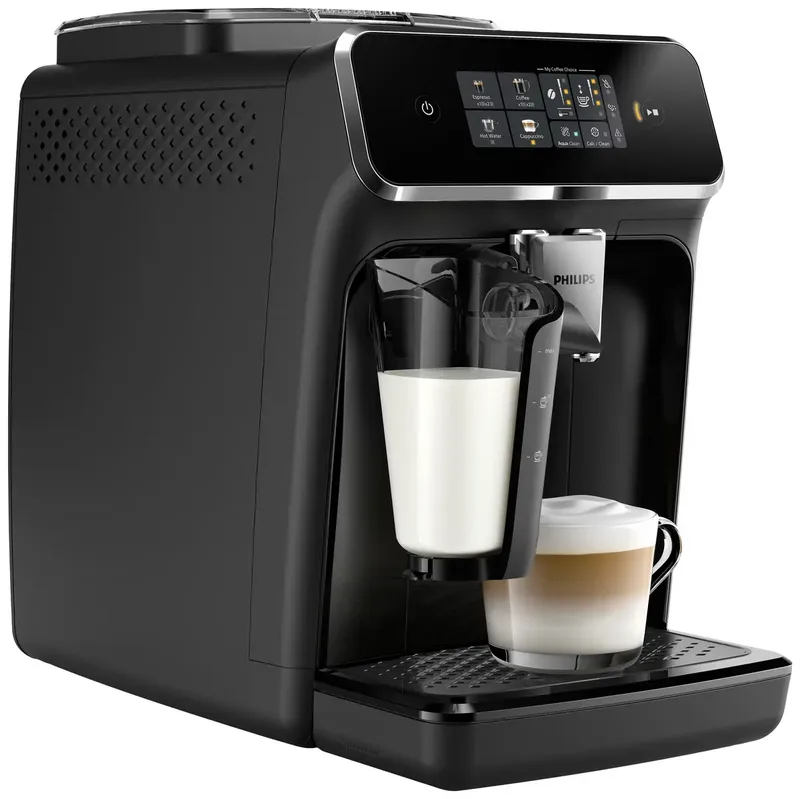 Philips 2300 Series - Espressomachine - 4 Verschillende Dranken - 4 Verschillende Dranken - LatteGo Melksysteem - 40% Stiller - AquaClean Filter - Volautomatisch - Koffiemachine met bonen - EP2334/10 van Philips in Zwart – productfoto 3 van 3