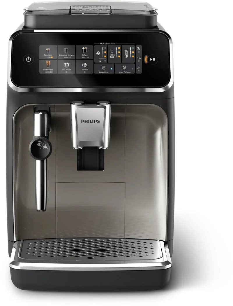 Philips 3300 Series EP3326/90 - Espressomachine - 4 Soorten Koffie + Heet Water - Zwart / Chroom - + AquaClean Filter van Philips in Grijs – productfoto