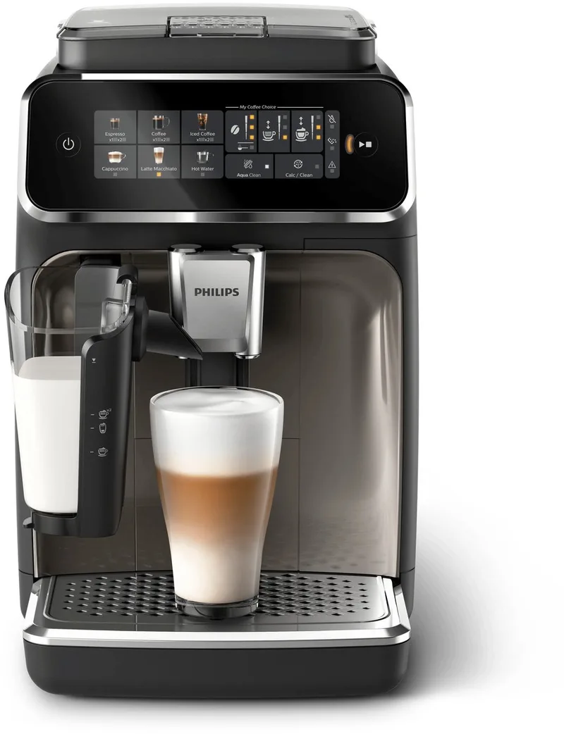Philips 3300 Series LatteGo EP3347/90 - Espressomachine - 5 Soorten Koffie + Heet Water - Zwart / Chroom - + AquaClean Filter van Philips in Zwart, Chroom – productfoto