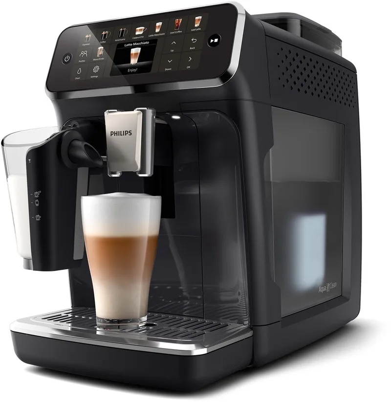 Philips 5500 Series - Espressomachine - 20 Warme & Koude Dranken - LatteGo Melksysteem - 40% Stiller - QuickStart - AquaClean Filter - Volautomatisch - Koffiemachine met bonen - EP5541/50 van Philips in Zwart – productfoto