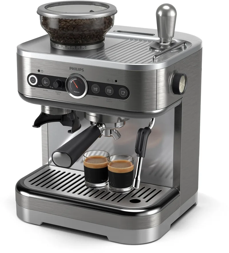 PSA3218/01 - Koffiezetapparaat - Half automatisch Espressomachine - 2,3 l - Grijs van Philips in Zilver – productfoto