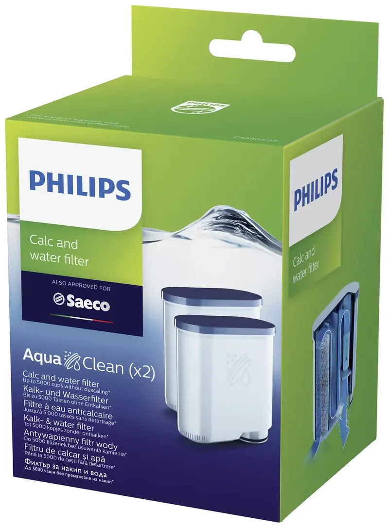 Saeco AquaClean CA6903/22 Waterfilter 2 stuks van Philips – productfoto 3 van 3