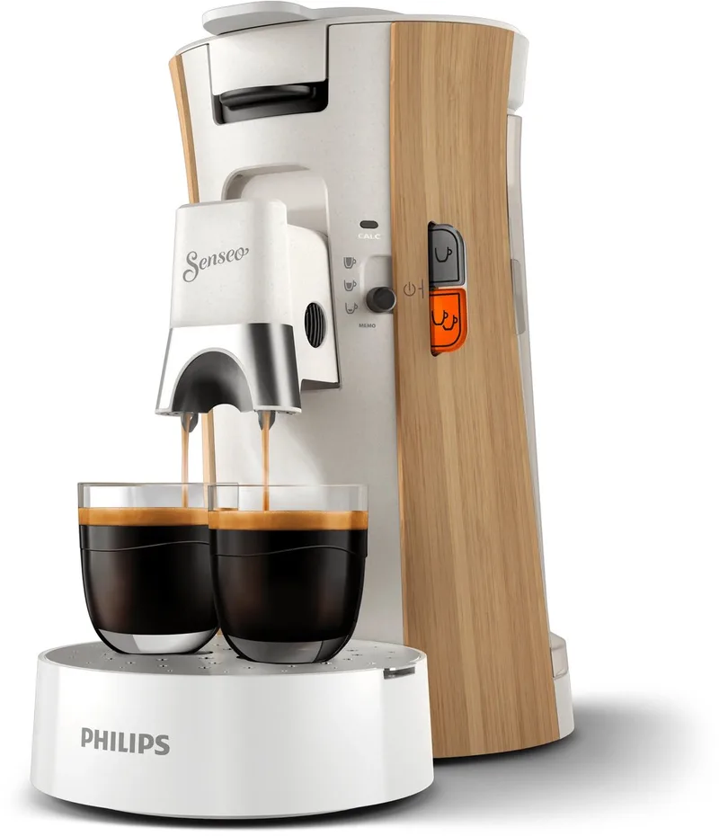 Senseo CSA240/06 koffiezetapparaat Handmatig Koffiepadmachine 0,9 l van Philips in Wit, Hout – productfoto