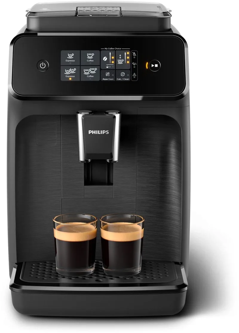 series 1200 - Volautomatische Espressomachine - Keramische molen - AquaClean - 15 Bar - 1,8 L inhoud - Koffiemachine met bonen - Mat - EP1200/00 van Philips in Zwart – productfoto