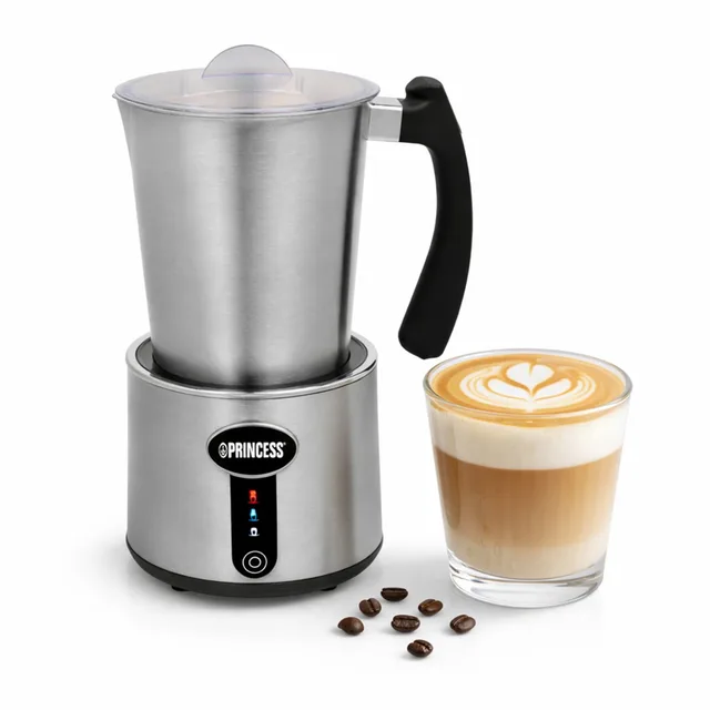 Elektrische Melkopschuimer Princess – PFAS BPA vrij - Uitneembare kan - Vaatwasserbestendig – Droogkookbeveiliging – Temperatuurcontrole - Voor koud schuim, heet schuim en verwarmen - Matcha - Chocola - Cappuccino - Latte - 3-in-1 - 243005
