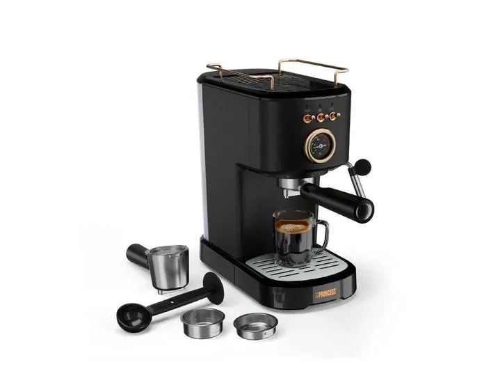 Espressomaschine 249417, Vielfältige Kaffeespezialitäten möglich – Integrierte Tassenwärmer by Princess – product photo