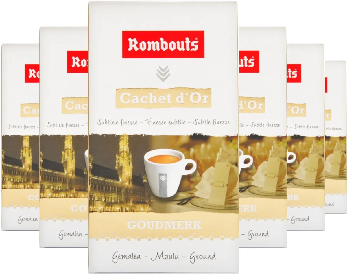 Cachet d'Or Goudmerk - Multipack - Gemalen Koffie - 1500g (6x250g) by Rombouts – product photo