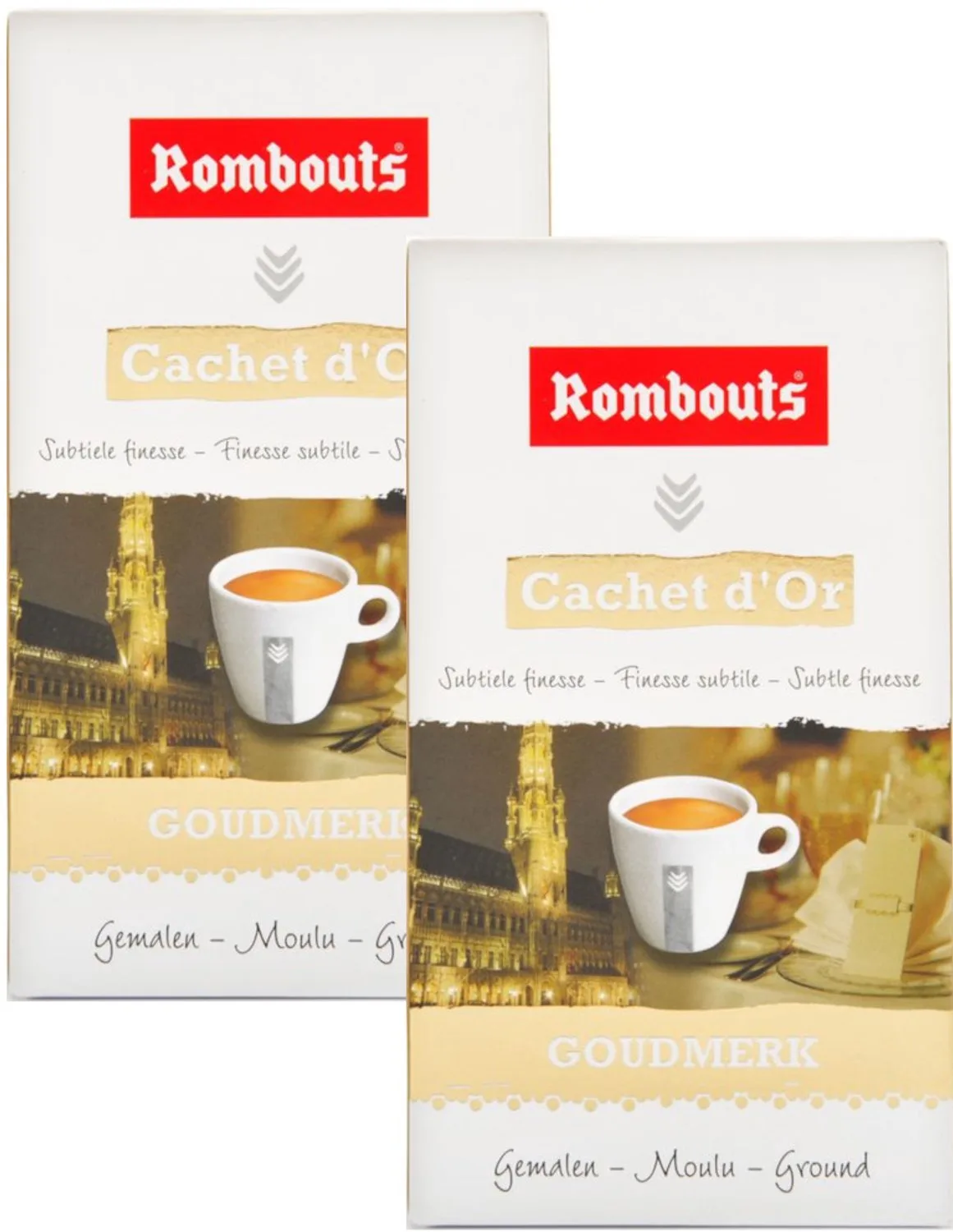 Cachet d'Or Goudmerk - Multipack - Gemalen Koffie - 500g (2x250g) by Rombouts – product photo