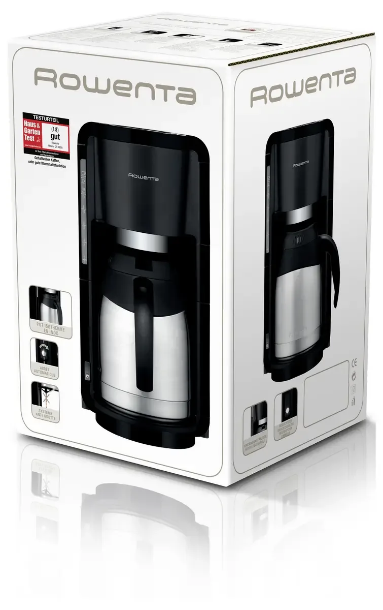 Milano CT3818 - Filter-koffiezetapparaat van Rowenta in Zwart, Zilver – productfoto 2 van 2