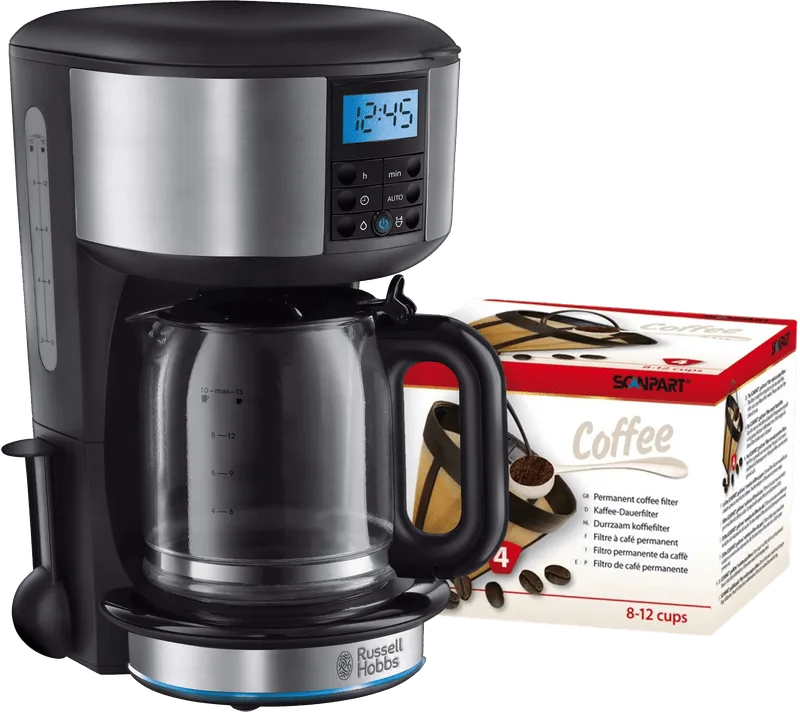 Buckingham Zilver Koffiezetapparaat + Scanpart Permanent Filter de Russell Hobbs – photo produit
