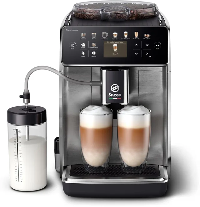 GranAroma SM6585/00 - Espressomachine - 16 Dranken met melksysteem - Volautomatisch - Koffiemachine met bonen + AquaClean filter - Metaal/Zwart