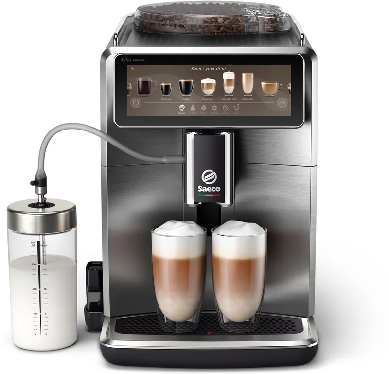 Xelsis Suprema SM8889/00 - Espressomachine - 22 Soorten Warme Drankjes - Zilver - + AquaClean Filter van Saeco in Meerkleurig – productfoto