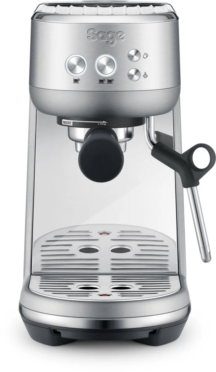 SES450BSS the Bambino Brushed - RVS - Pistonmachine van Sage in Stainless steel – productfoto