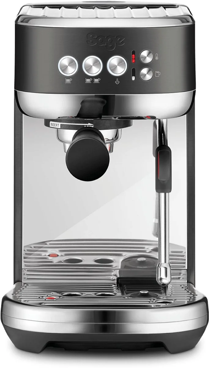 SES500BST the Bambino Plus Black Stainless Steel Pistonmachine von Sage in Schwarz – Produktfoto