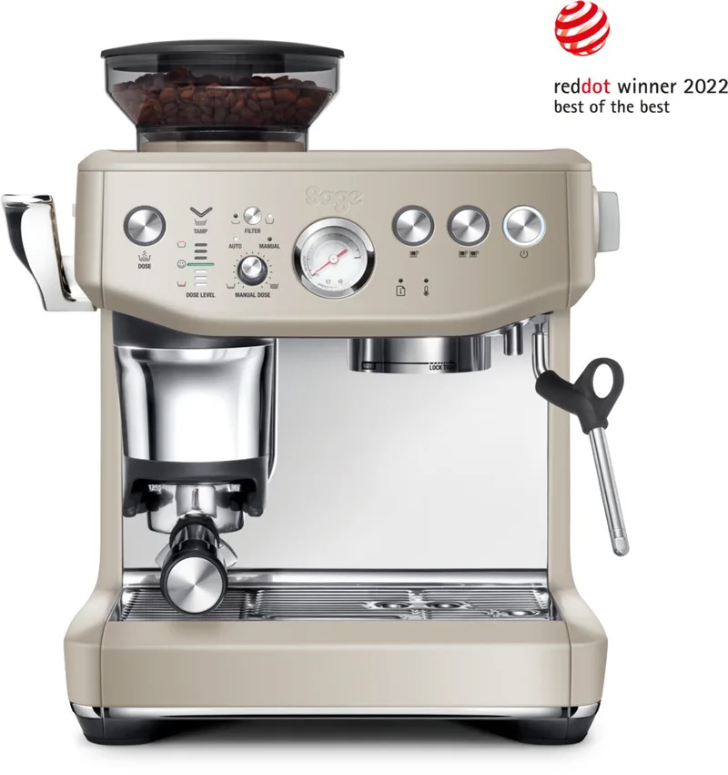 SES876ALM the Barista Express Impress - Pistonmachine - Assisted Tamping van Sage in Almond Nougat – productfoto