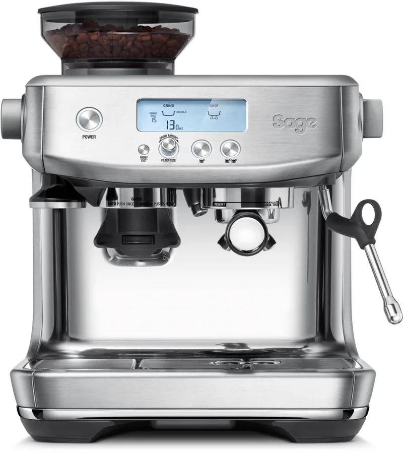 SES878BSS the Barista Pro Brushed Stainless Steel - Pistonmachine - Thermojet - Espressomachine van Sage in RVS Roestvrijstaal – productfoto