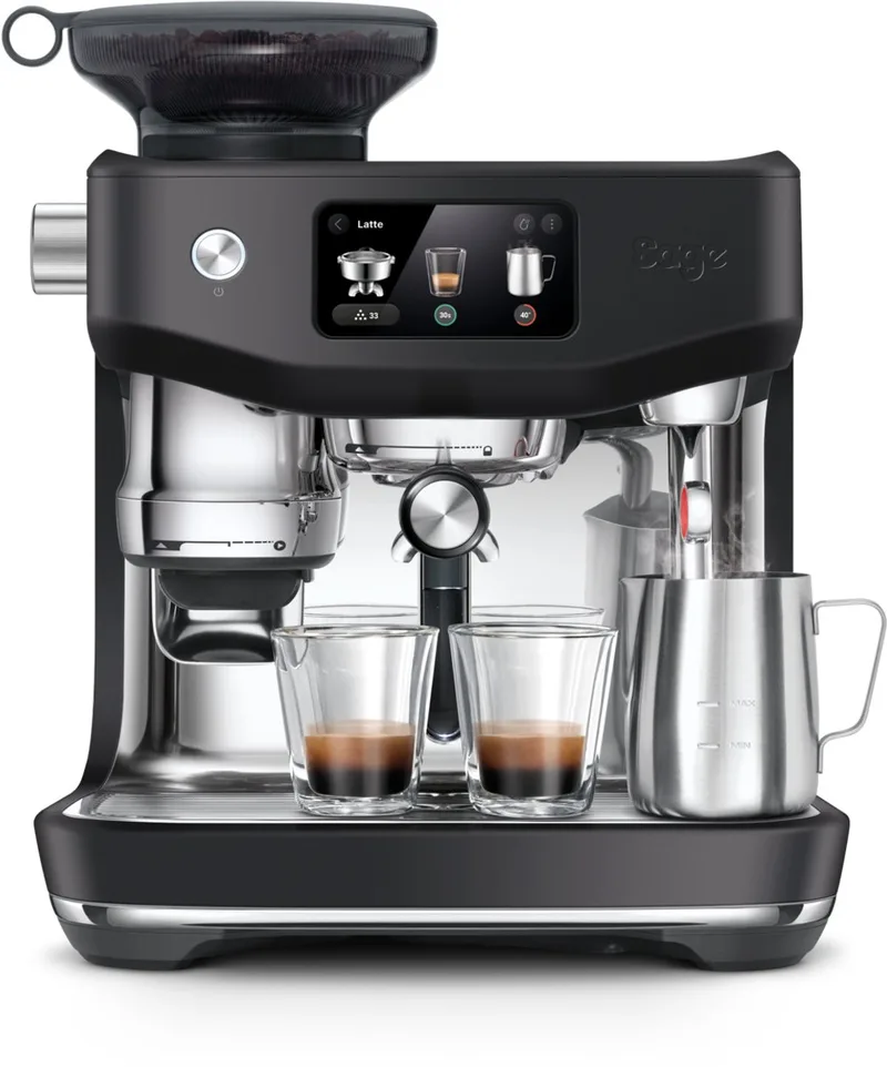 SES985BTR the Oracle Jet Black Truffle - Pistonmachine - Touchscreen - Cold brew - Espressomachine van Sage in Black Truffle – Mat zwart – productfoto