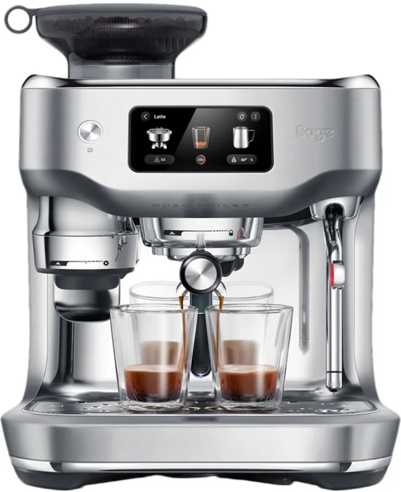 SES995BSS the Oracle Dual Boiler RVS - Pistonmachine - Touchscreen - Dual Boiler - Automatische tamper - Automatische melkopschuimer - Automatische maalstand - Espressomachine van Sage in Brushed Stainless Steel – productfoto