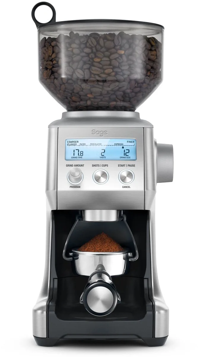 the Smart Grinder Pro Brushed Stainless Steel SCG820BSS - Elektrische koffiemolen från Sage i RVS – Zilver – produktbild