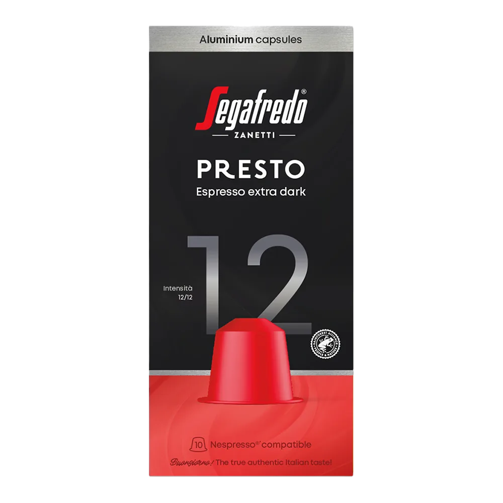 Presto Espresso Dark - 10 koffiecups van Segafredo – productfoto