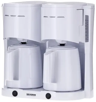 Duo Koffiezetapparaat 2x 8 Koppen van Severin in Wit – productfoto 3 van 3