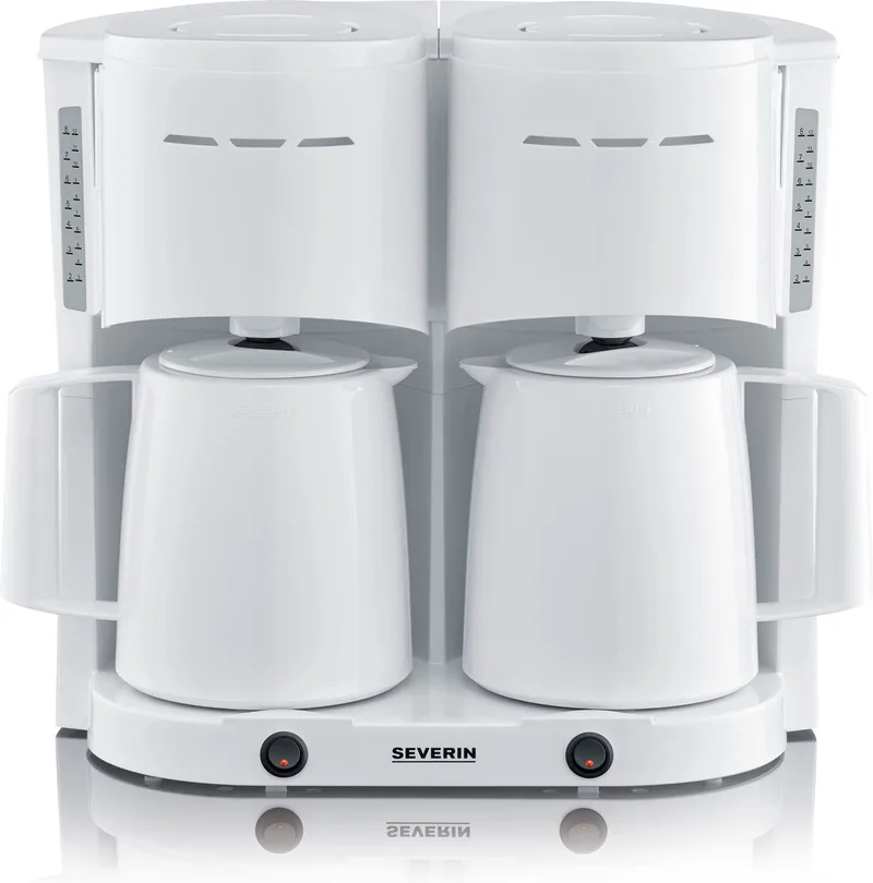 Duo Koffiezetapparaat 2x 8 Koppen van Severin in Wit – productfoto 1 van 3