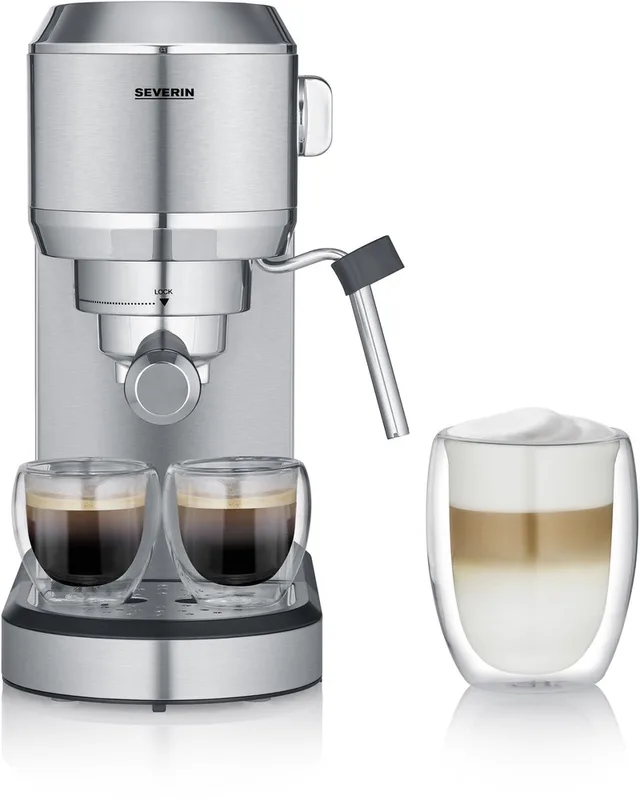 KA 5997 Espressomachine ‘Newspresa’, ca. 1350 W, Hoogwaardig RVS portafilter in sterk design met krachtige Italiaanse 19 bar ULKA pomp voor een perfecte crema en ideale aromaontwikkeling