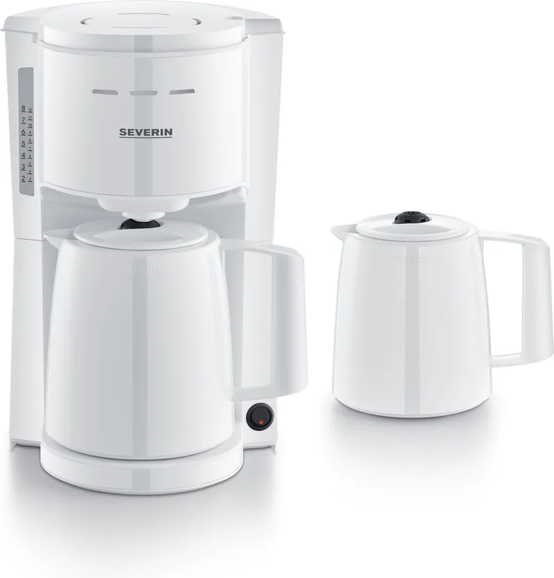 KA 9309 - Filterkoffiezetapparaat - 2x Thermoskan de Severin en Blanc – photo produit