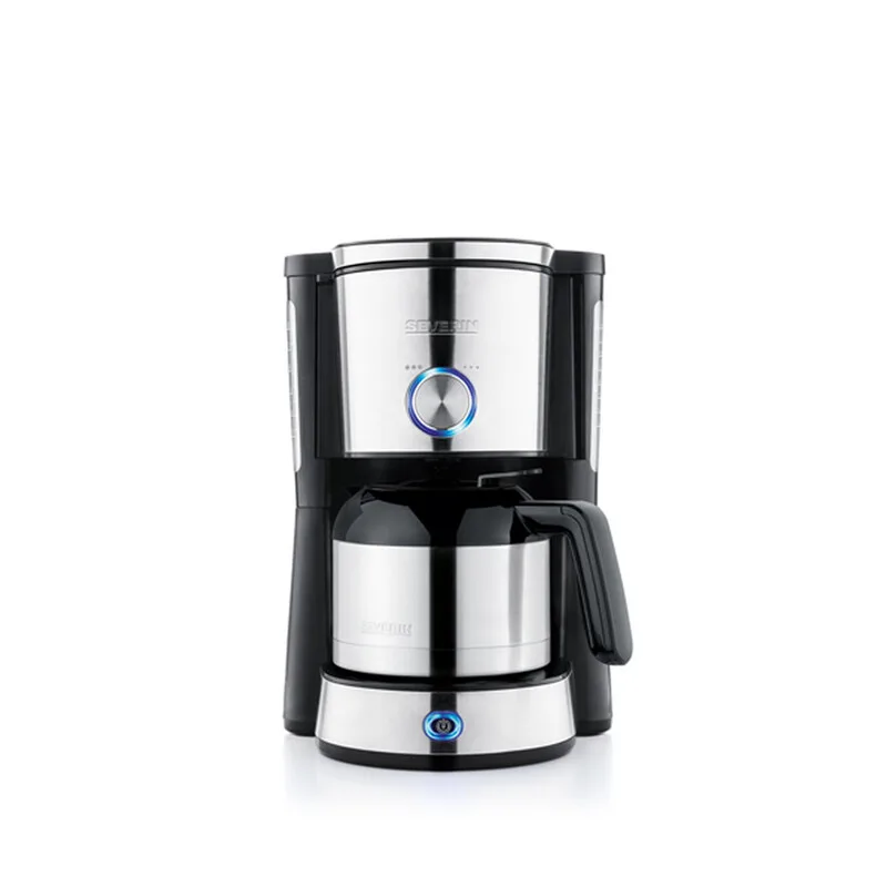Kaffeemaschine "TypeSwitch" mit Thermokanne, AromaSwitch zur Wahl zwischen 2 Brühprofilen, Kaffeeautomat für bis zu 10 Tassen, 1.000W, Edelstahl-gebürstet-schwarz, KA 4845 de Severin – photo produit