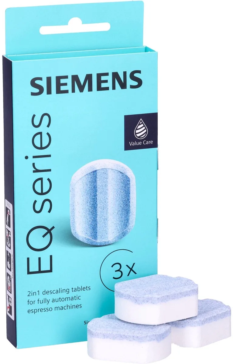 EQ series - Ontkalkingstabletten voor volautomatische koffiemachines - 2in1 - 3 x 36gr van Siemens – productfoto
