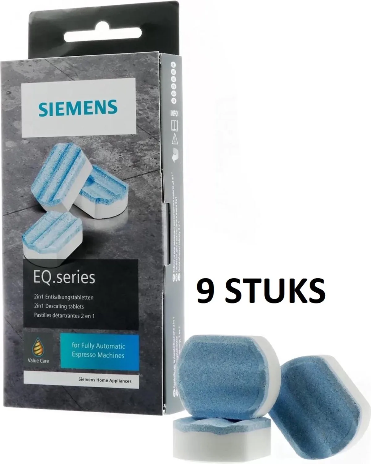 EQ series - Ontkalkingstabletten voor volautomatische koffiemachines - 2in1 - 9 x 36gr by Siemens – product photo