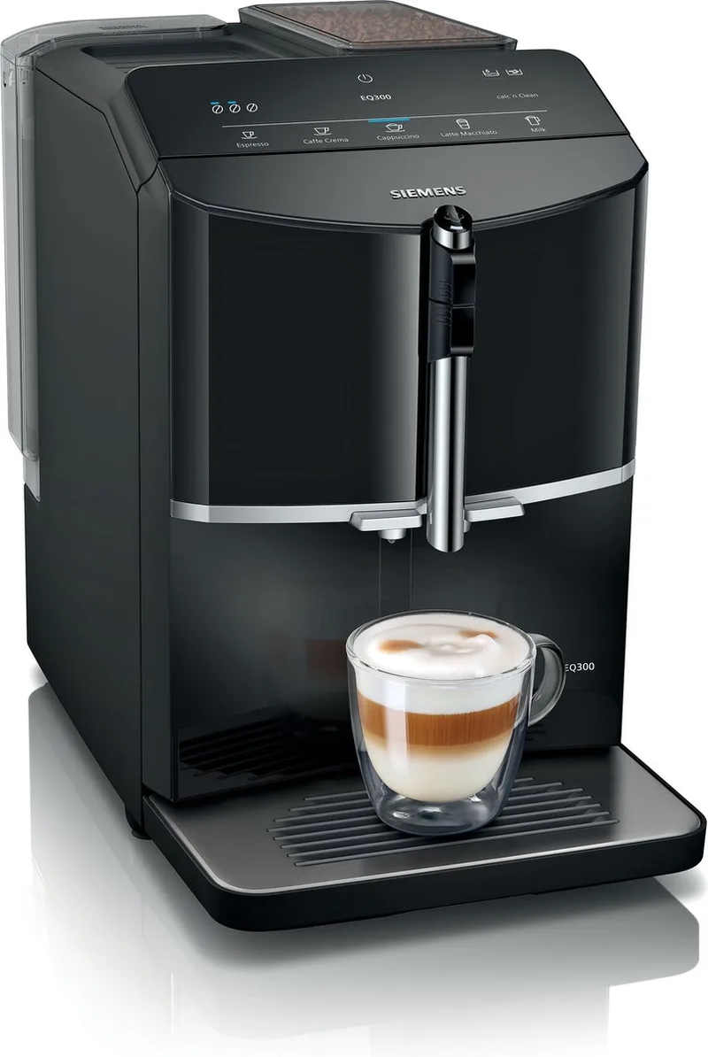 EQ300 TF301E19 - Volautomaat espressomachine - Koffiemachine met bonen van Siemens in Zwart – productfoto 1 van 2