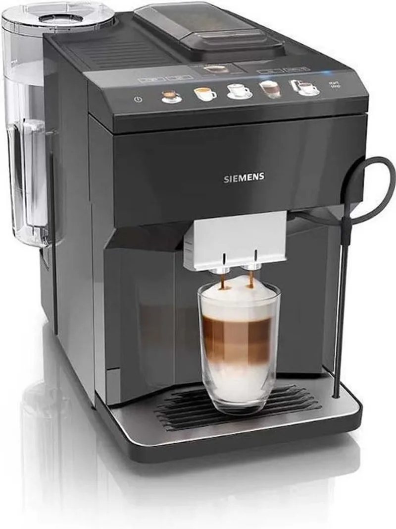 EQ500 TP503R09 - Volautomatische espressomachine - Zwart från Siemens i Svart, RVS uitloop – Met melkslangetje – produktbild