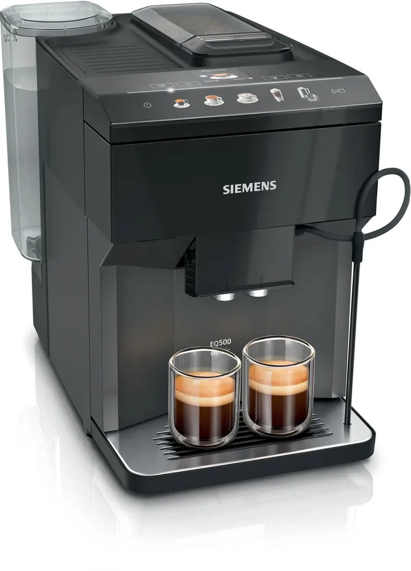 EQ500 TP511R09 - Volautomatische espressomachine - Piano zwart van Siemens in Zwart, Zilver – productfoto