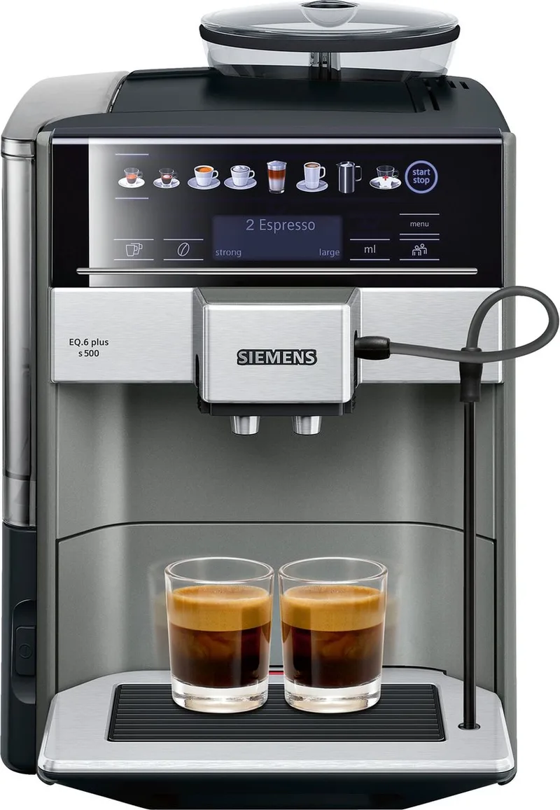 EQ6 Plus S500 TE655203RW - Volautomatische espressomachine van Siemens in Grijs – productfoto