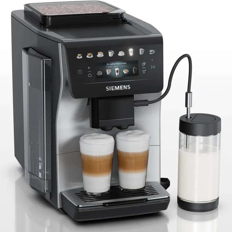 EQ600 iAroma - TP605EM3 - Volautomatische koffiemachine - Verlichting - 10 profielen - incl. melkbeker - 2026 editie by Siemens in Rvs – product photo